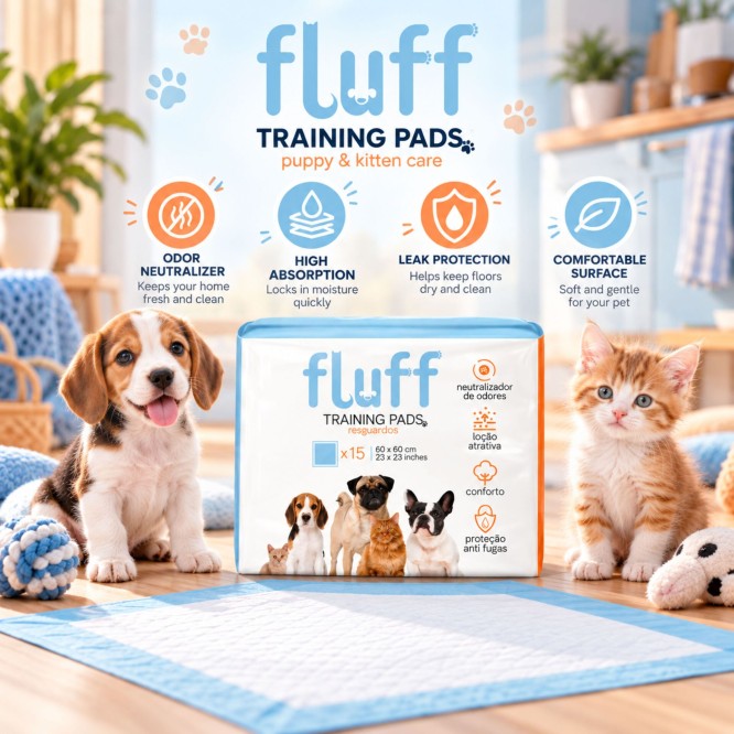 FLUFF� Pet Training Pads 60x60cm 15 pcs
