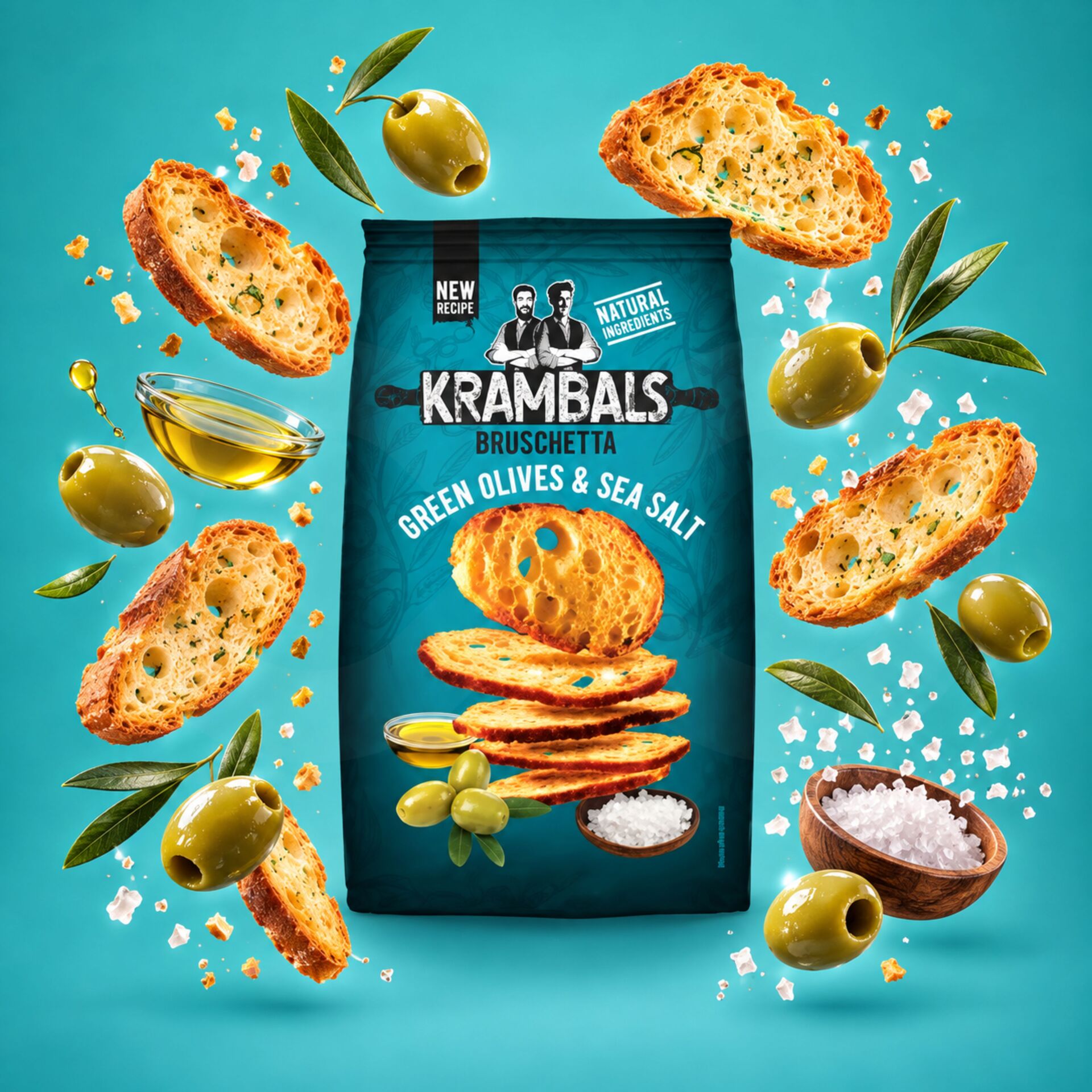 KRAMBALS® Bruscheta Green Olives & Sea Salt 70gr