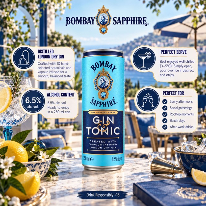 BOMBAY SAPPHIRE® Gin & Tonic 250ml