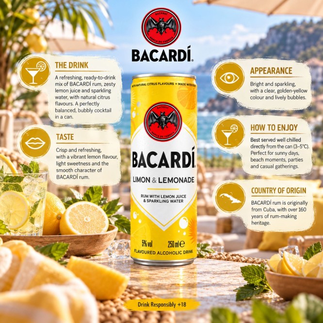 BACARDÍ® Limon & Lemonade 250ml