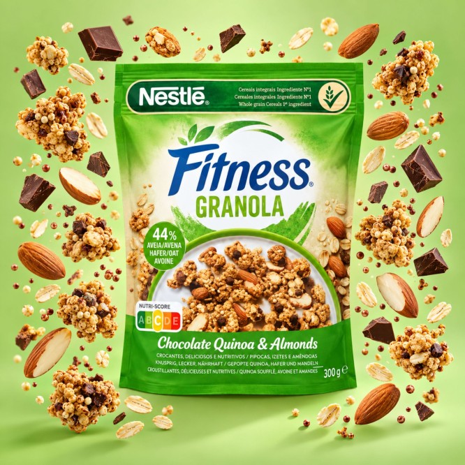 NESTLÉ® Fitness Granola de Chocolate, Quinoa y Almendra