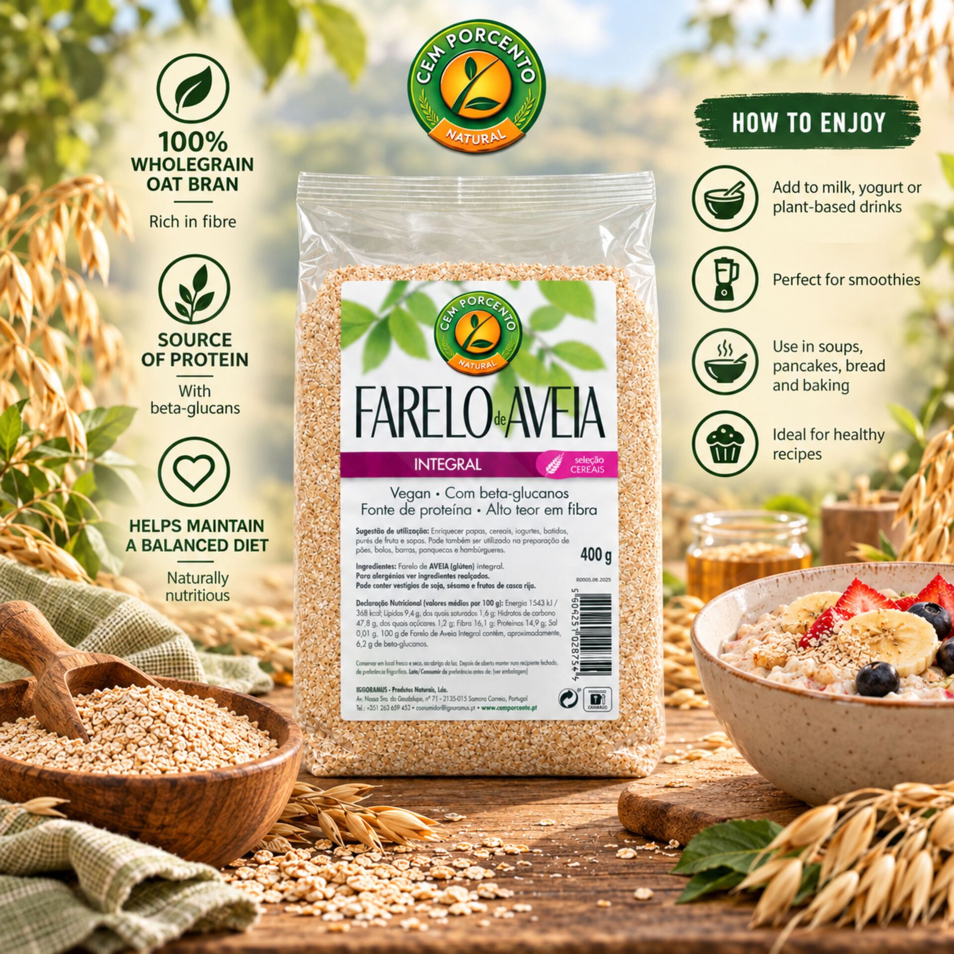 CEM POR CENTO® Whole Oat Bran 400gr