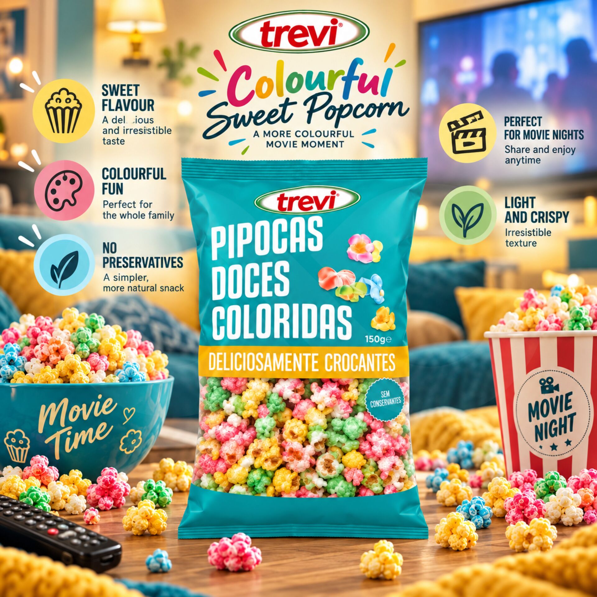 TREVIŽ Colourful Sweet Popcorn 150gr