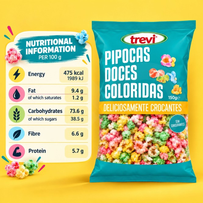 TREVIŽ Colourful Sweet Popcorn 150gr