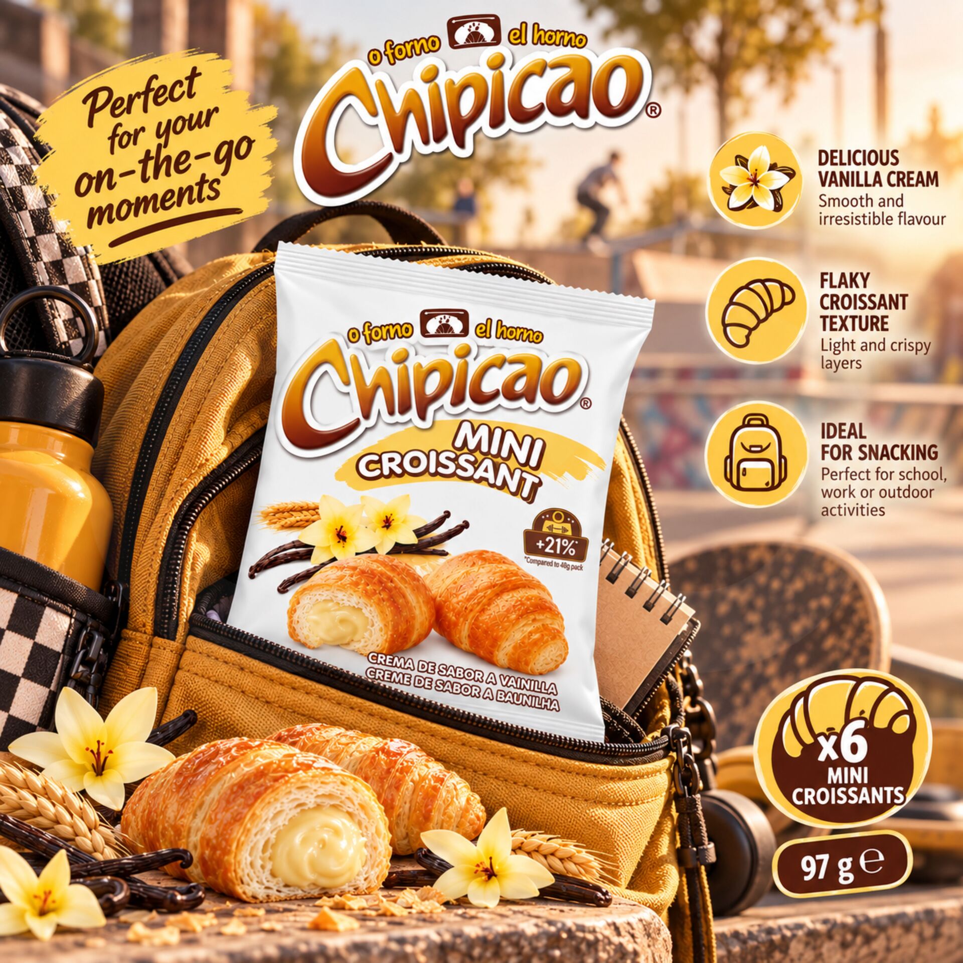 CHIPICAO® Mini Croissant Vaniglia 97g