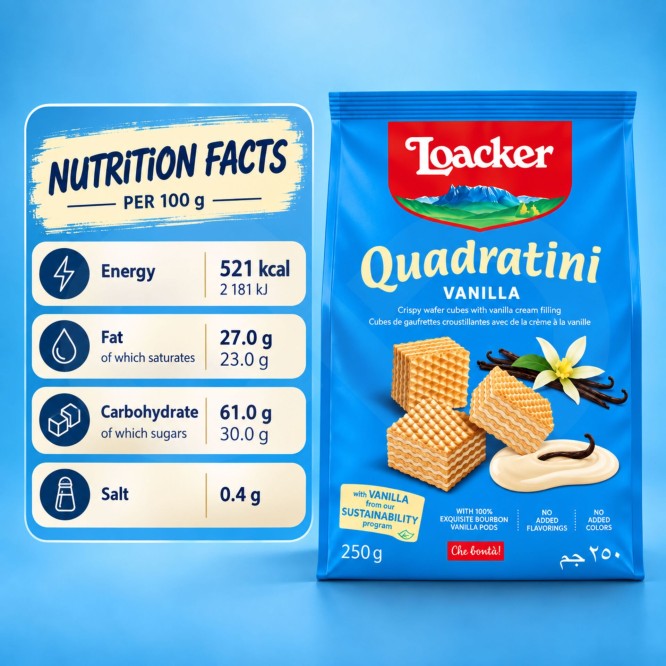 LOACKERŪ Waffers Quadratini Vanilla 250gr