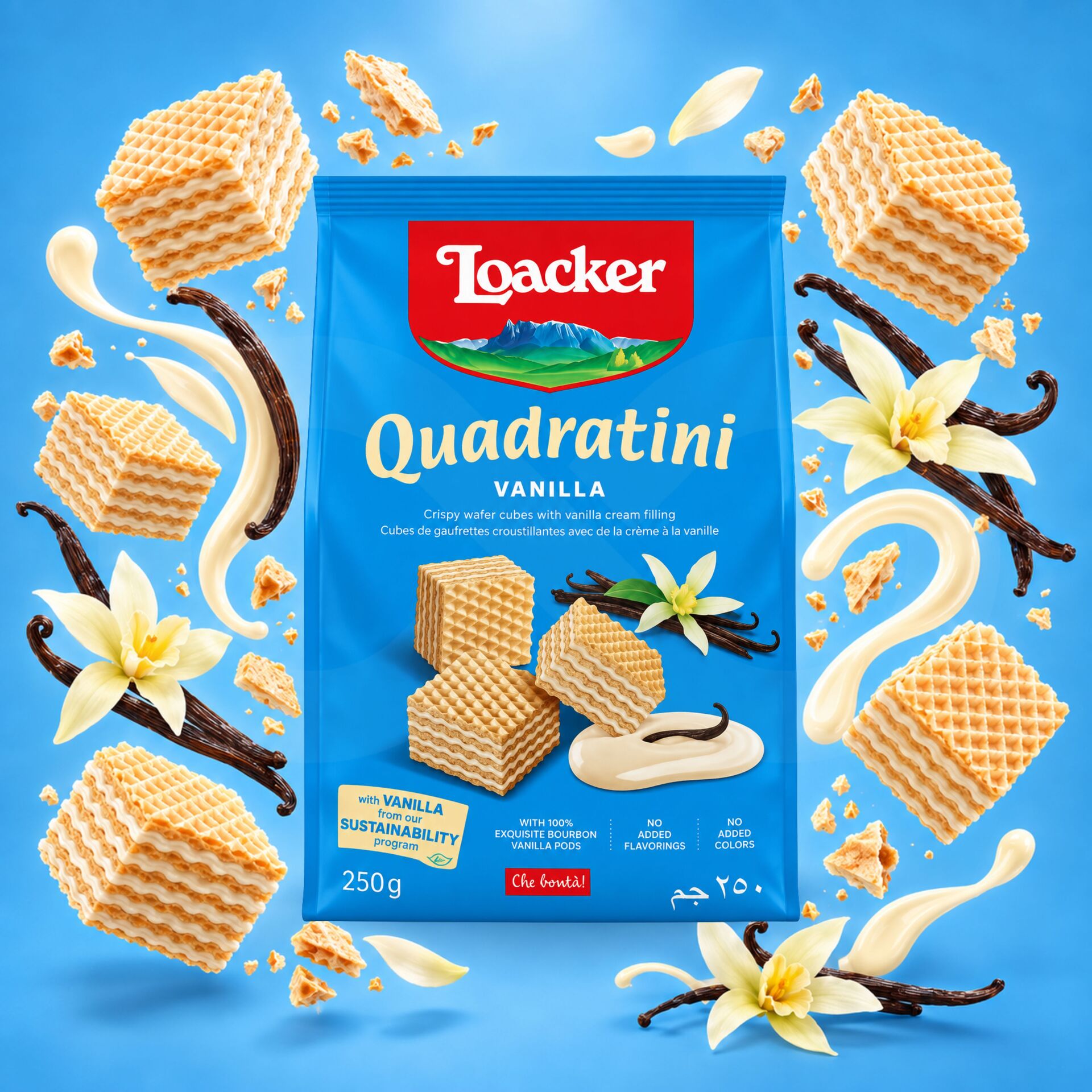 LOACKERŪ Waffers Quadratini Vanilla 250gr