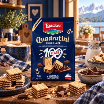 LOACKER� Waffers Quadratini Chocolate 250gr