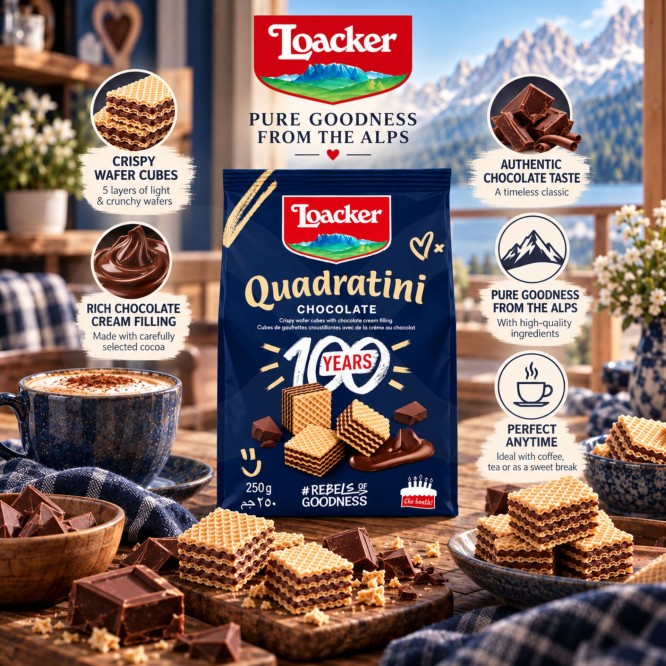 LOACKER� Waffers Quadratini Chocolate 250gr