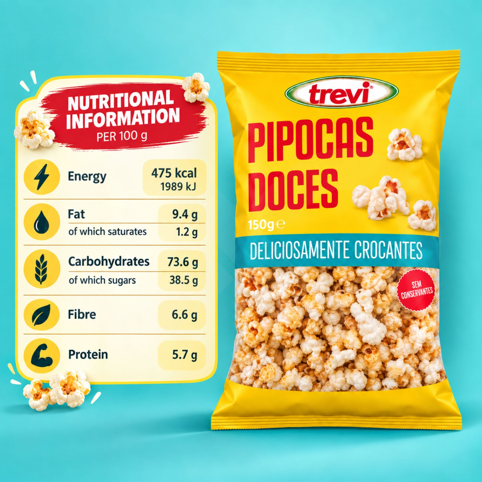 TREVI® Pop-corn Sucré 150gr