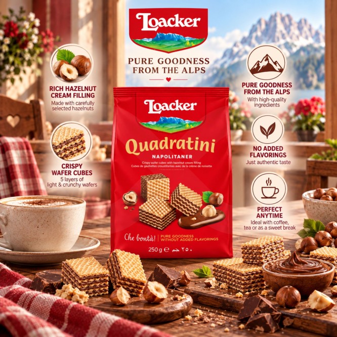 LOACKER® Waffers Quadratini Napolitaner 250gr