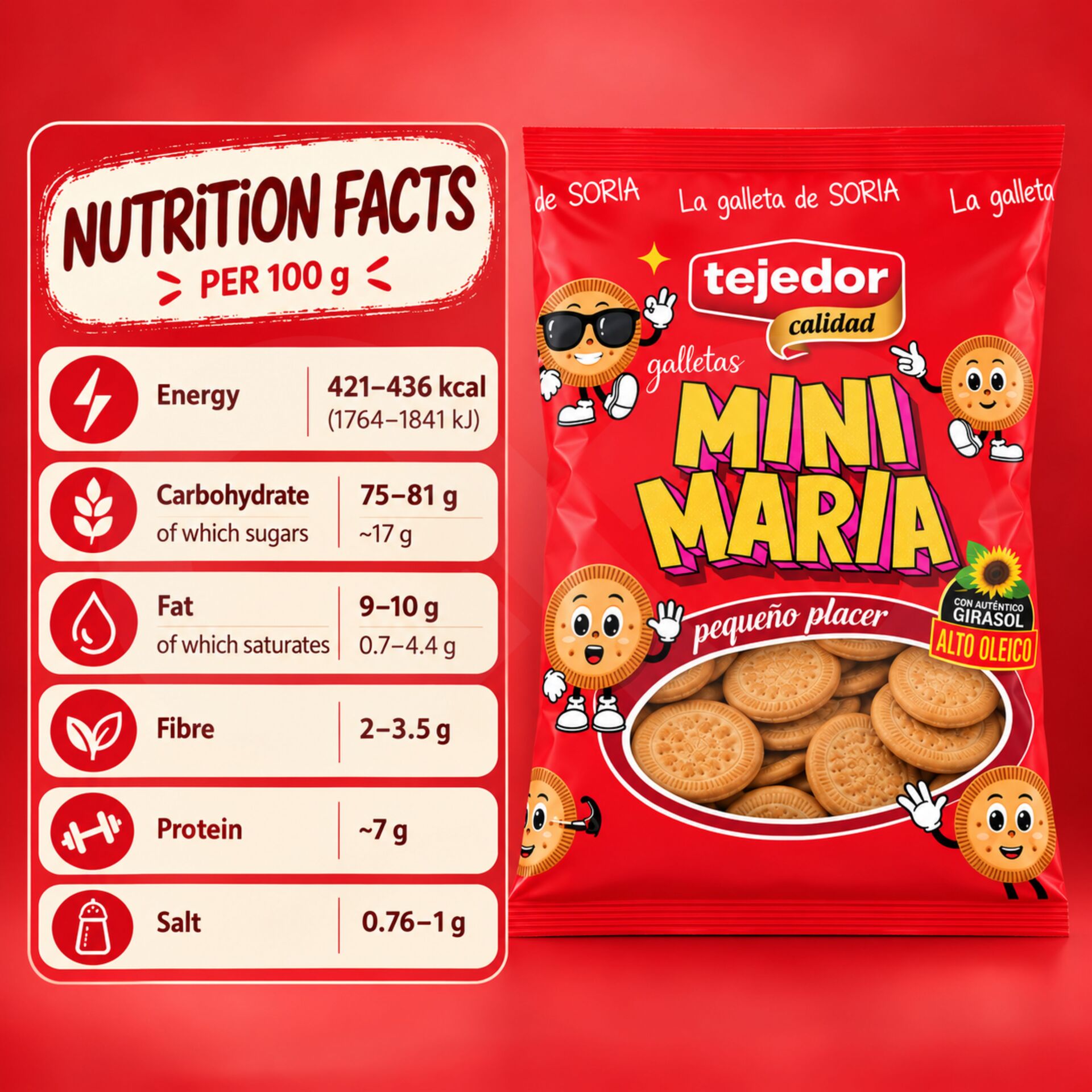 TEJEDOR® Mini Herbatniki Maria 325g