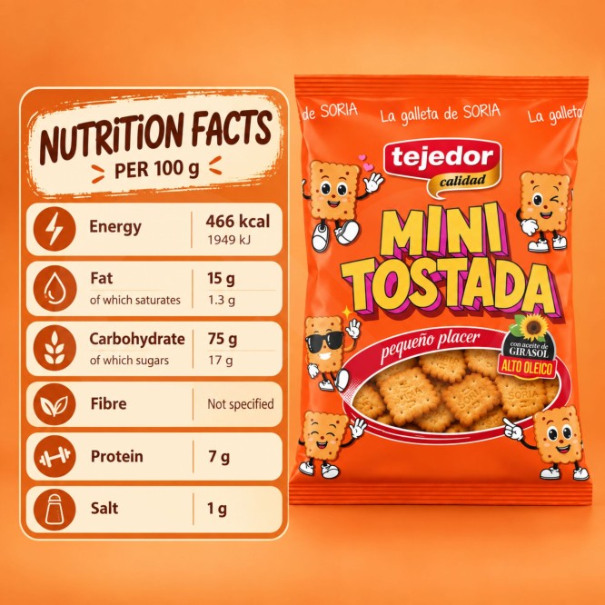 TEJEDOR® Mini Biscuits Maria Grillés 305g