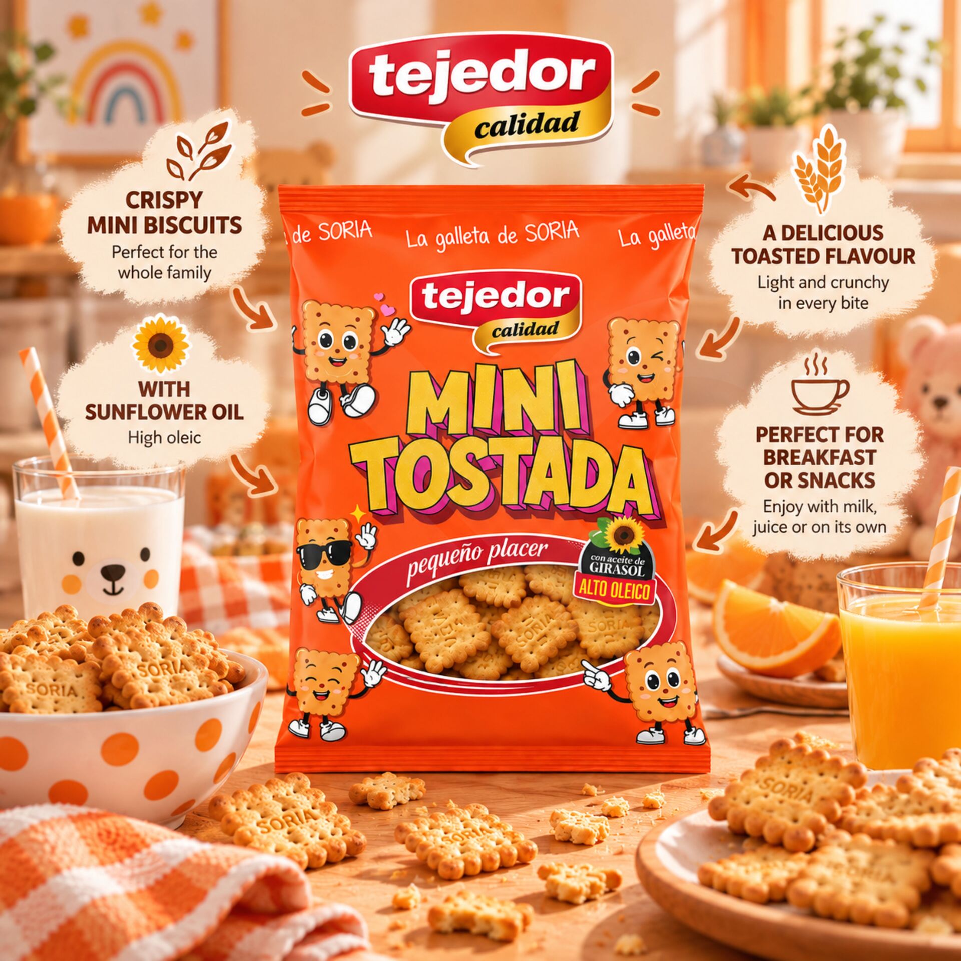 TEJEDOR® Mini Biscuits Maria Grillés 305g