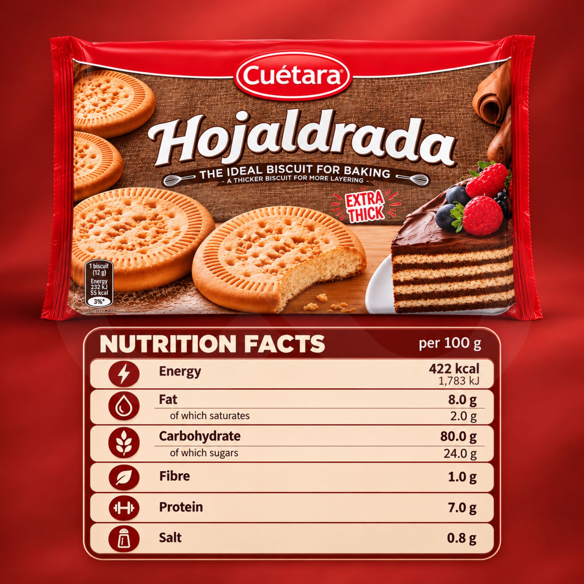 CUÉTARA® Hojaldrada Koekjes 600gr