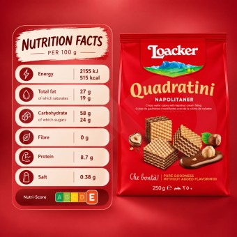 LOACKER® Waffers Quadratini Napolitaner 250gr
