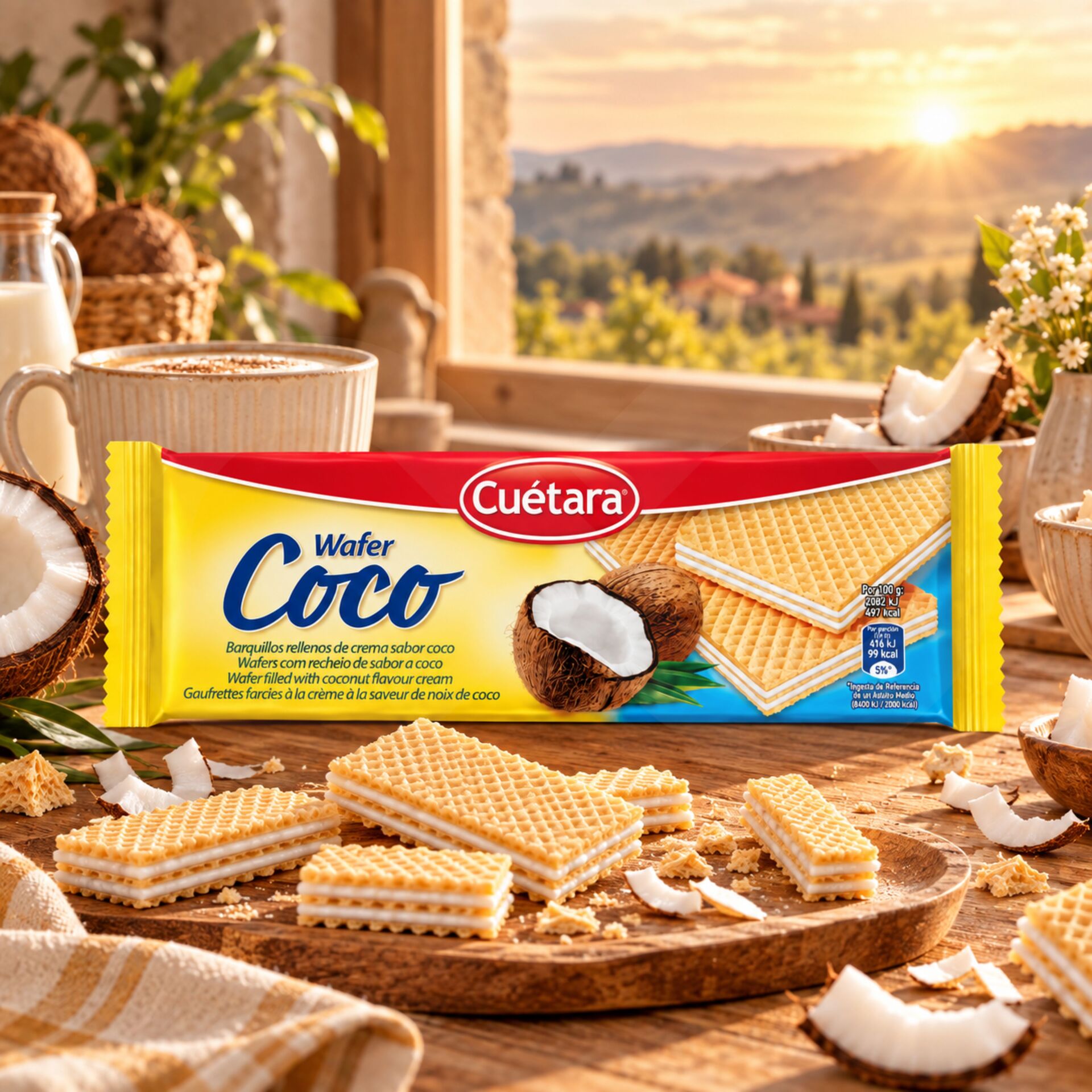 CUÉTARA® Waffers Noix de coco 150gr