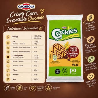 CAÇAROLA® Crackies de Maíz con Chocolate 4x22,6gr