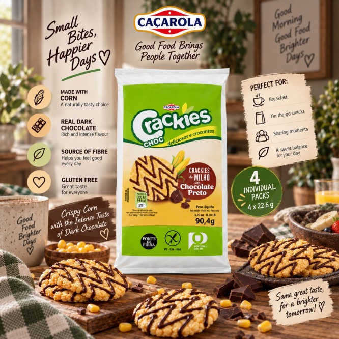 CAÇAROLA® Crackies de Maíz con Chocolate 4x22,6gr