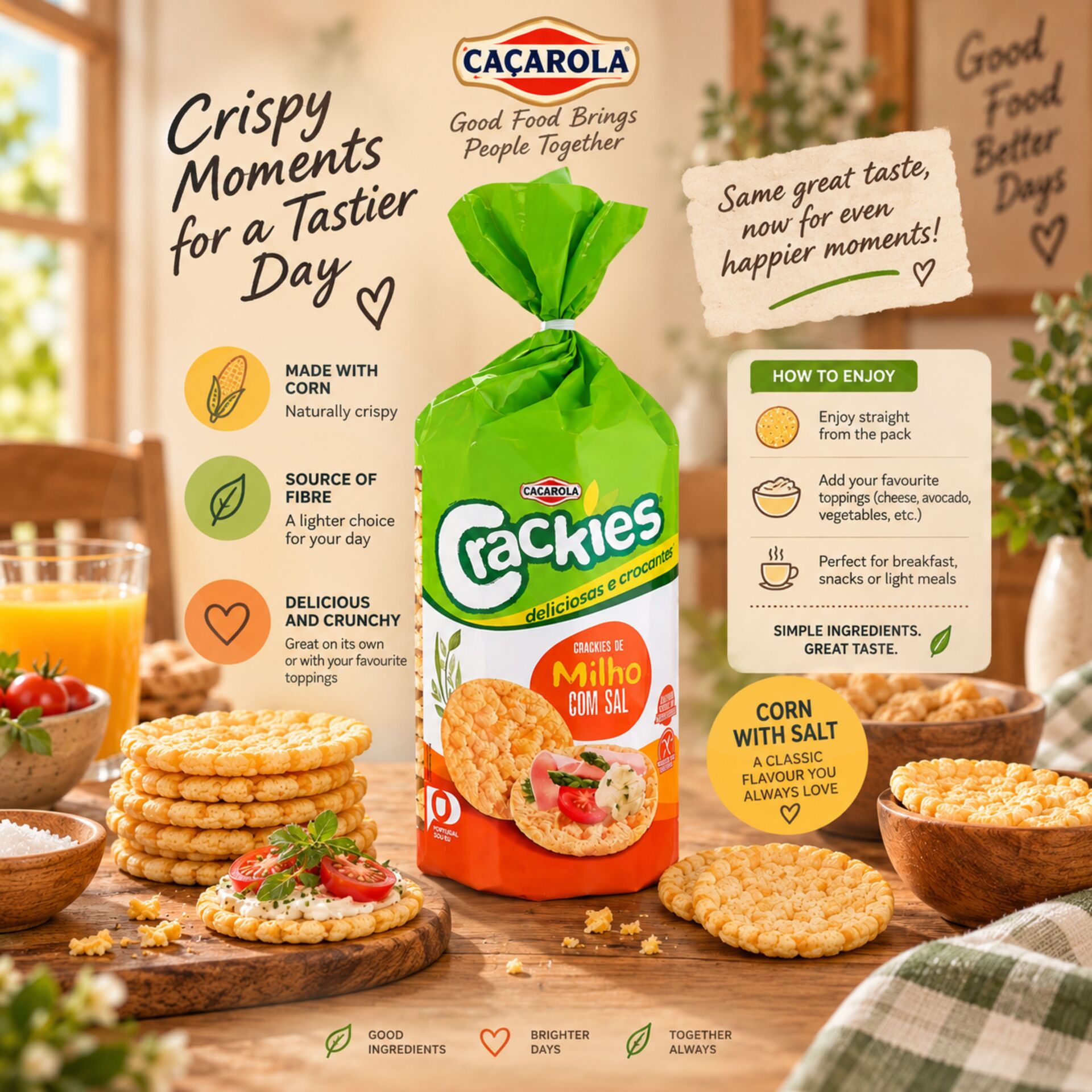 CAÇAROLA® Mais-Crackies mit Salz 130gr