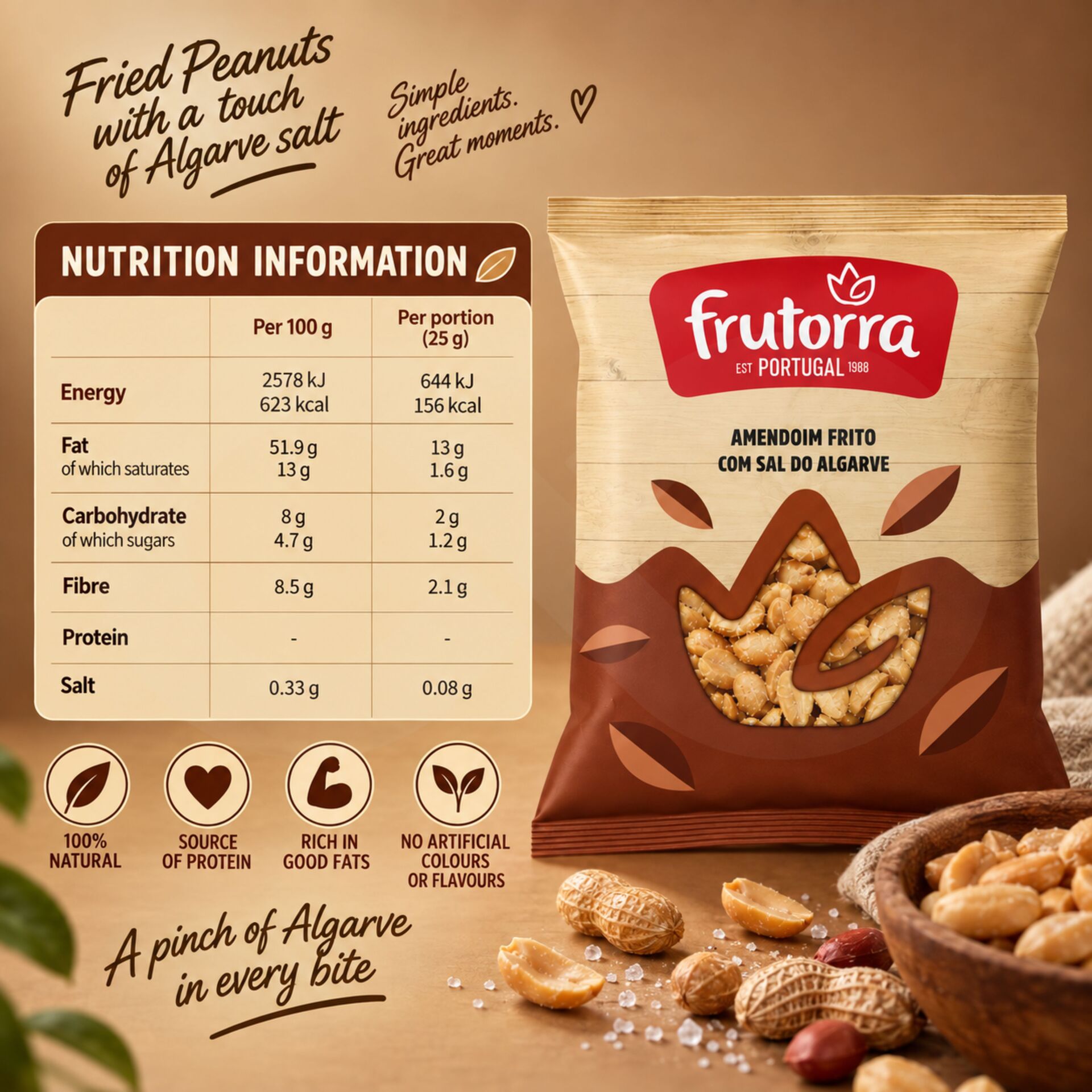 FRUTORRA® Cacahuètes Grillées au Sel 150gr