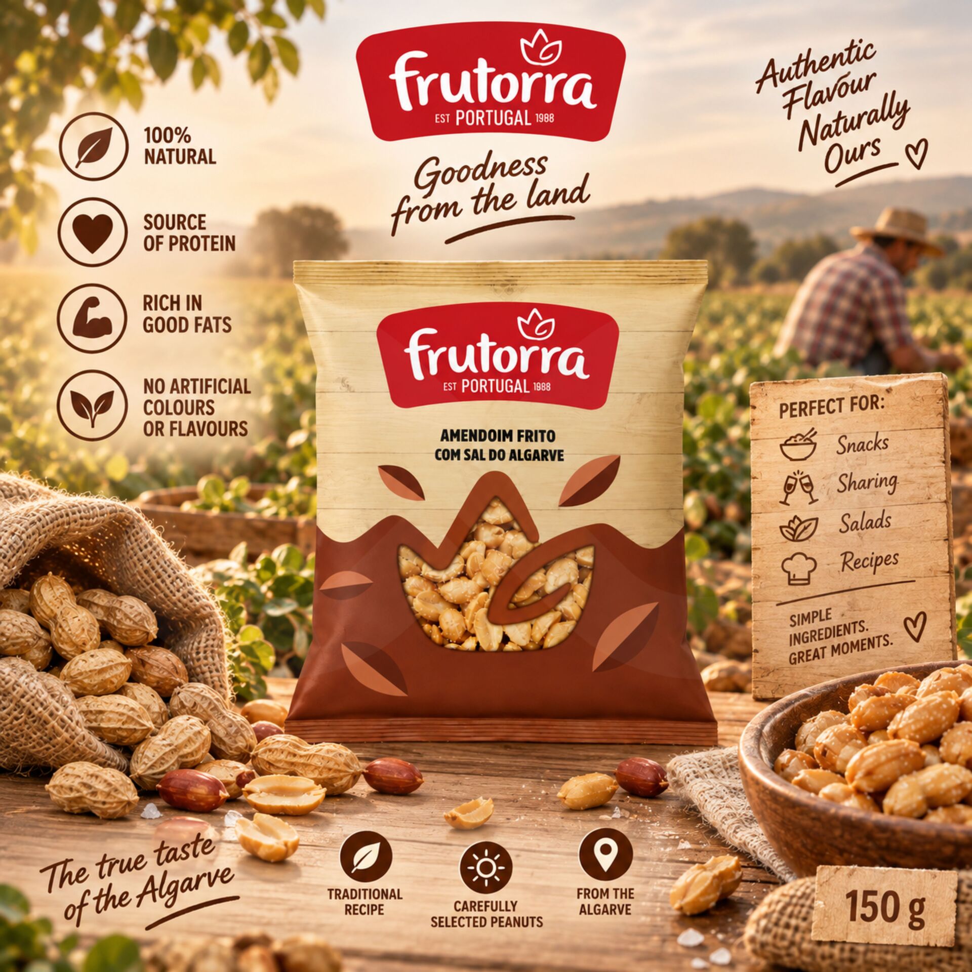 FRUTORRA® Cacahuètes Grillées au Sel 150gr
