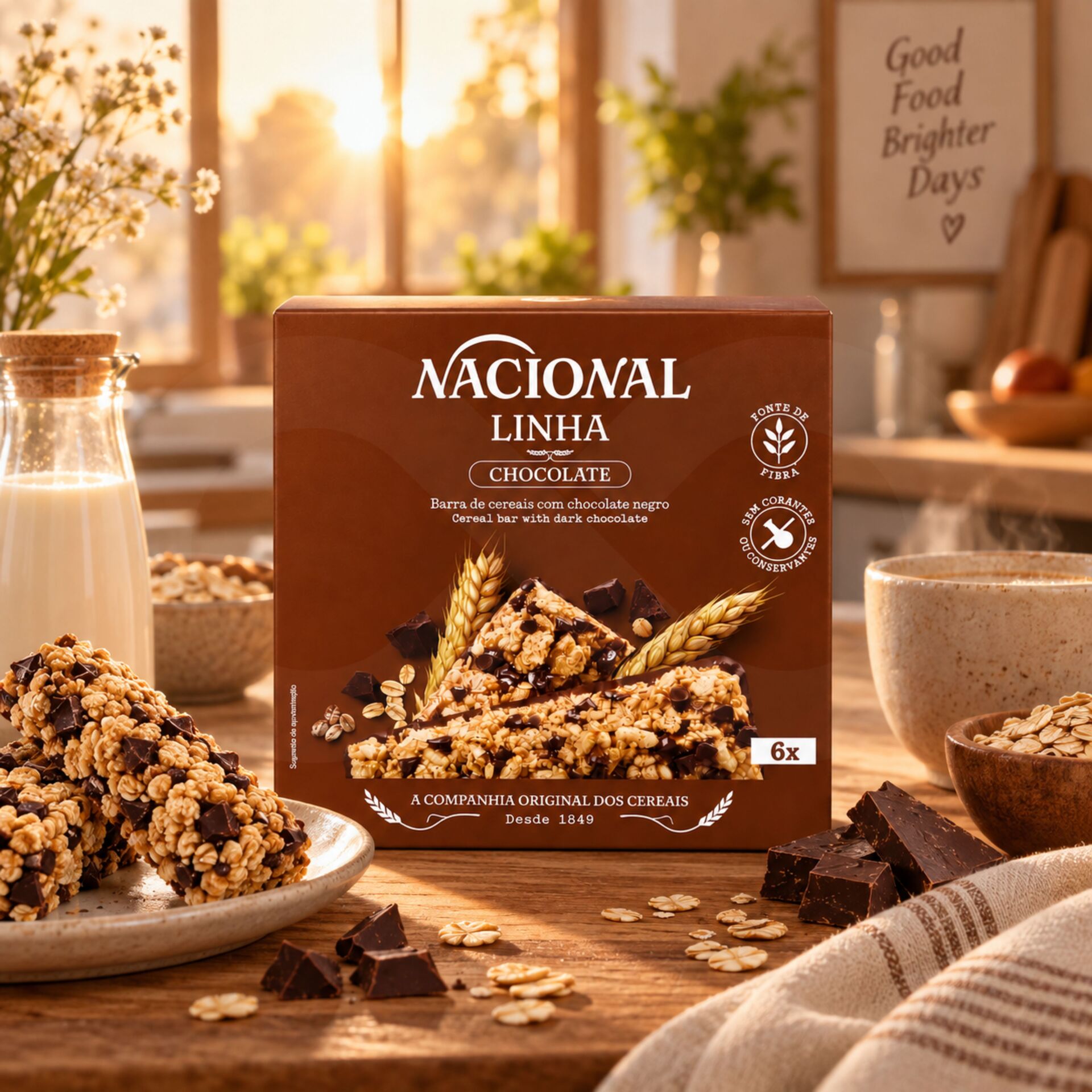 NACIONAL® Barras de Cereais Linha Chocolate 6 uni.