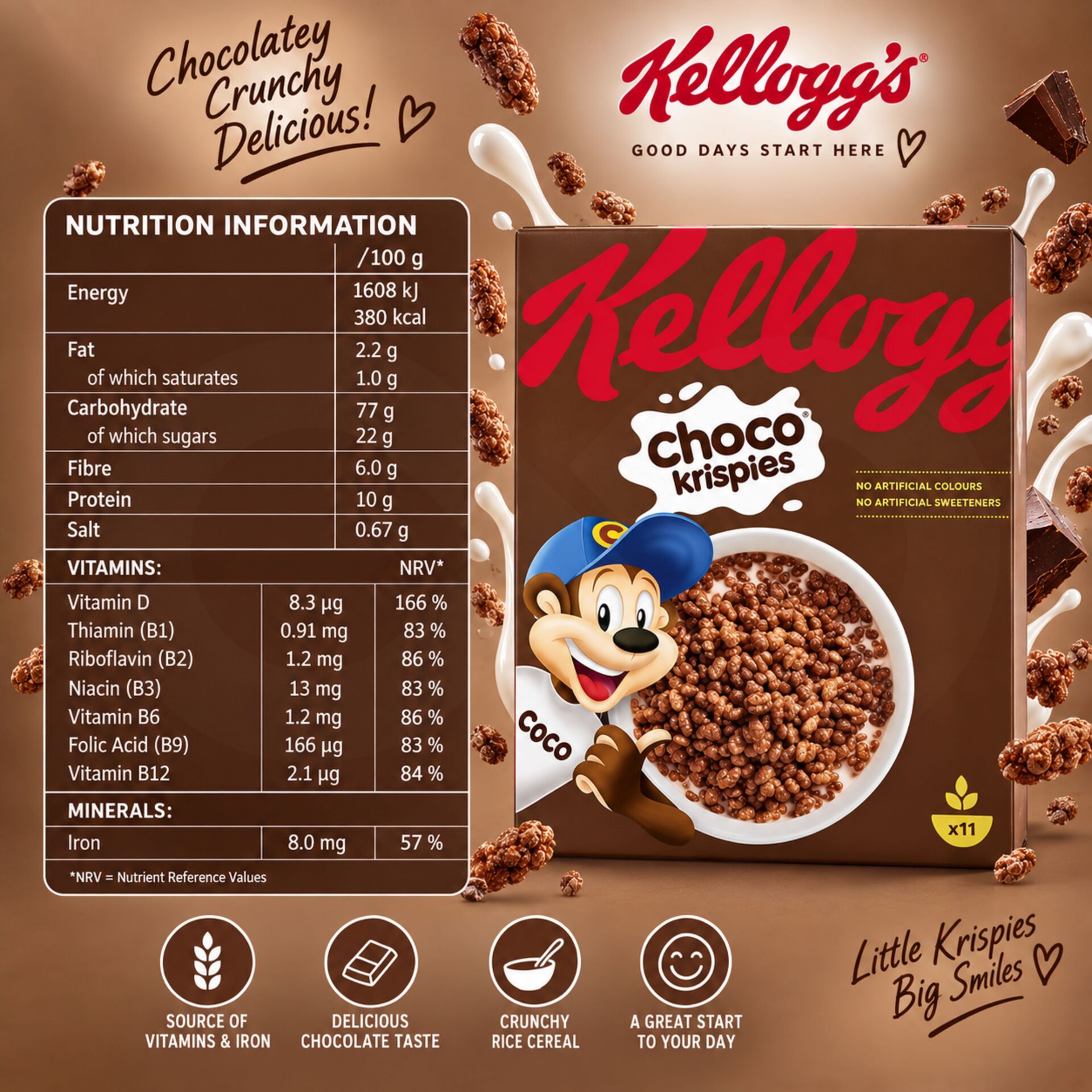 KELLOGGS® Platki Choco Krispies 330gr