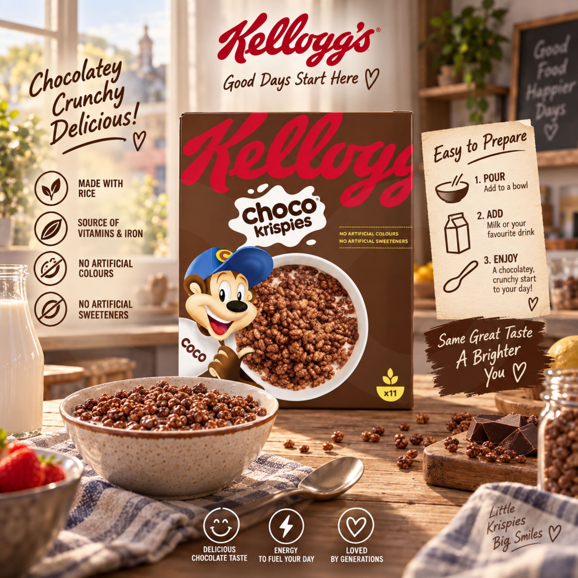 KELLOGGS® Platki Choco Krispies 330gr