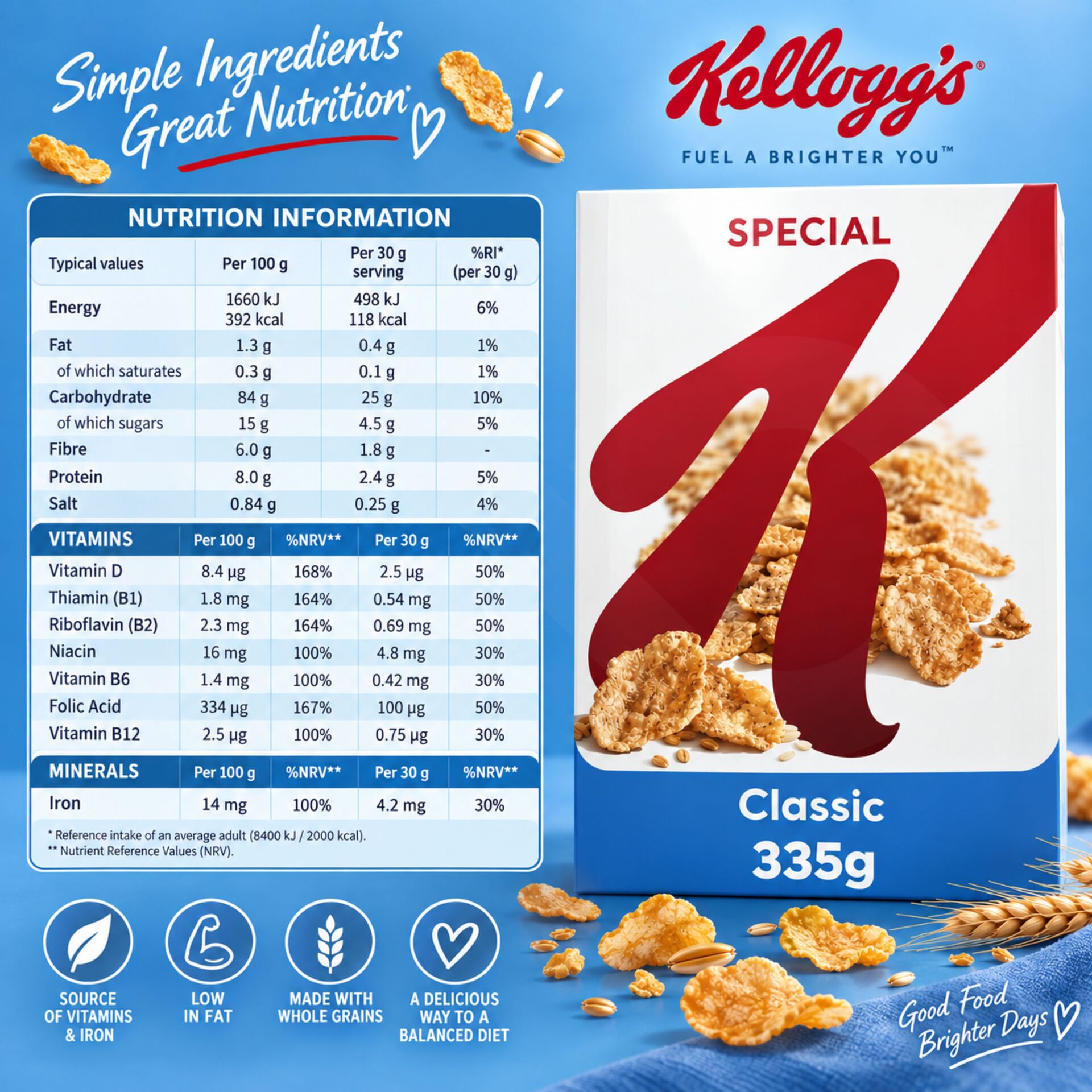 KELLOGGS® Special K Classic Cereal 335gr