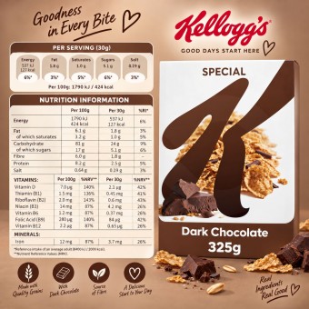 KELLOGGS® Special K Dark Chocolate Cereal 325gr