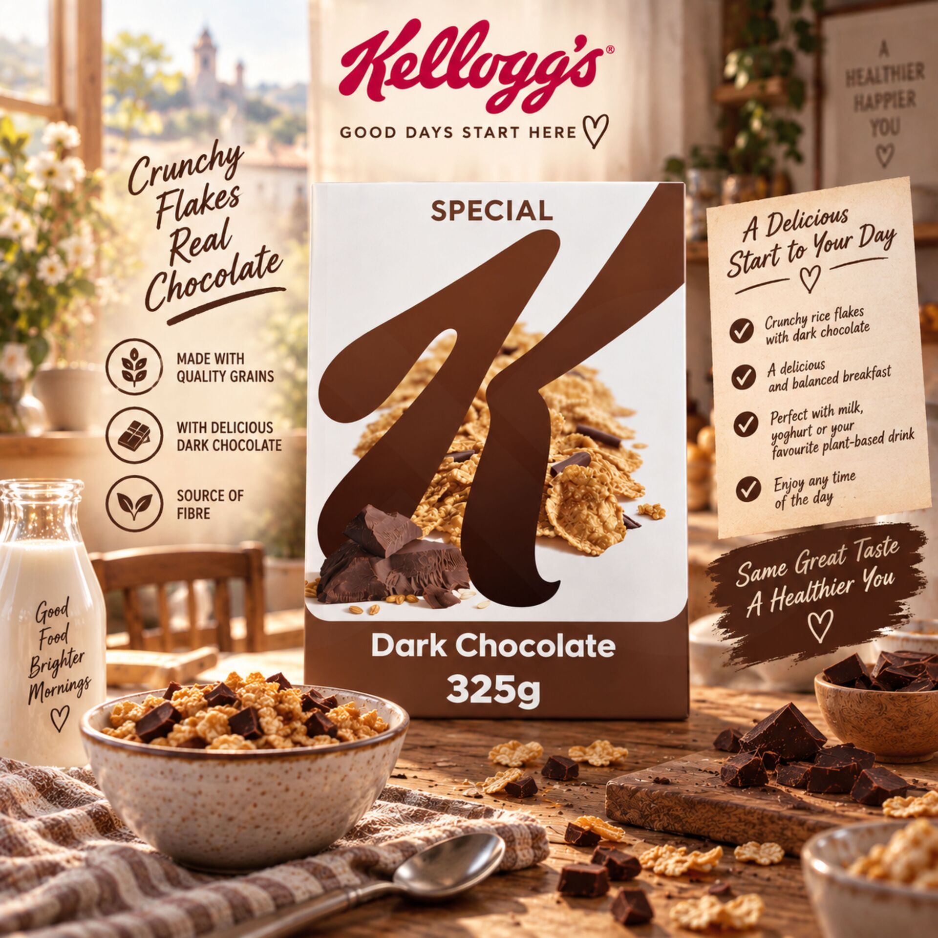 KELLOGGS® Special K Dark Chocolate Cereal 325gr