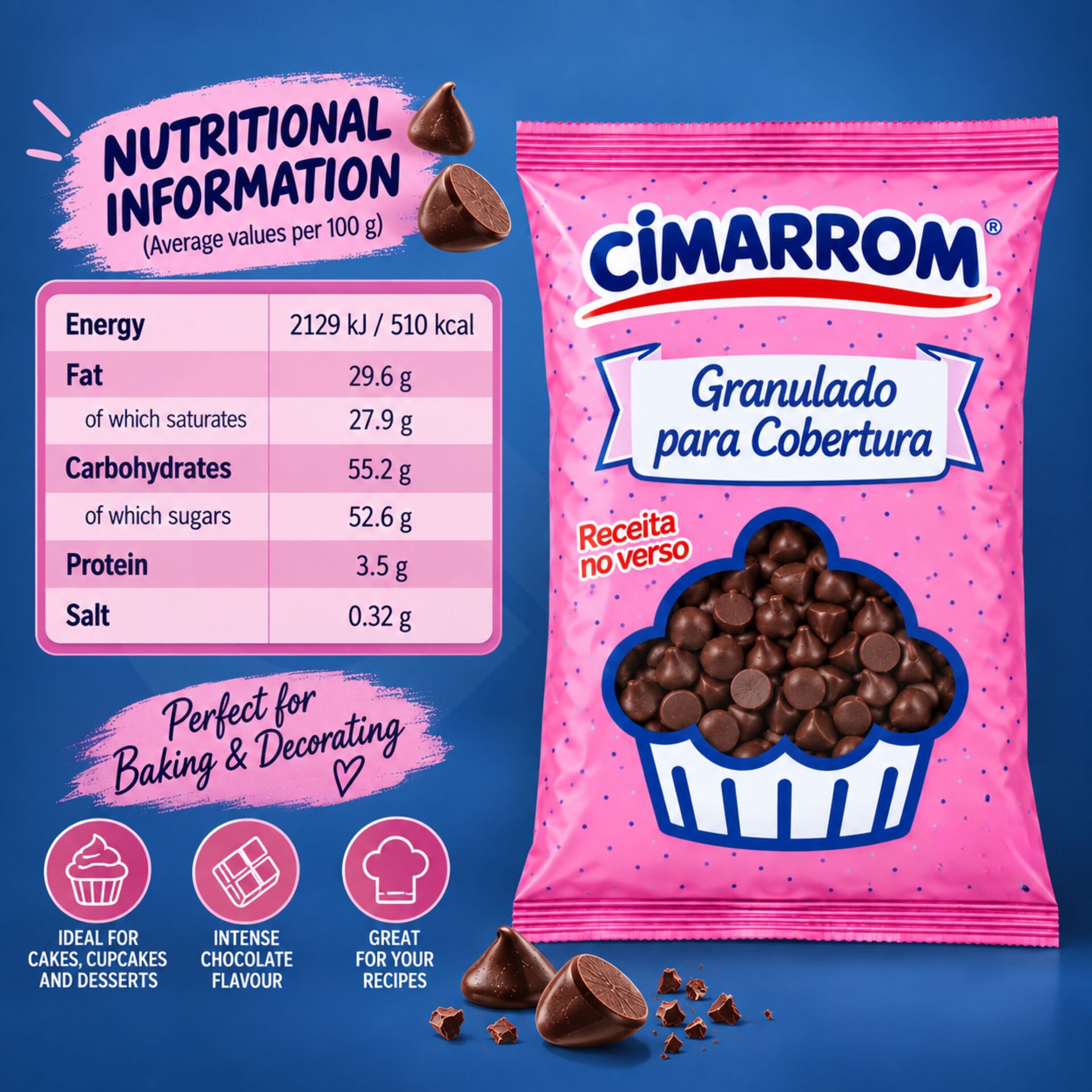 CIMARROM® Pepitas de Chocolate 500gr
