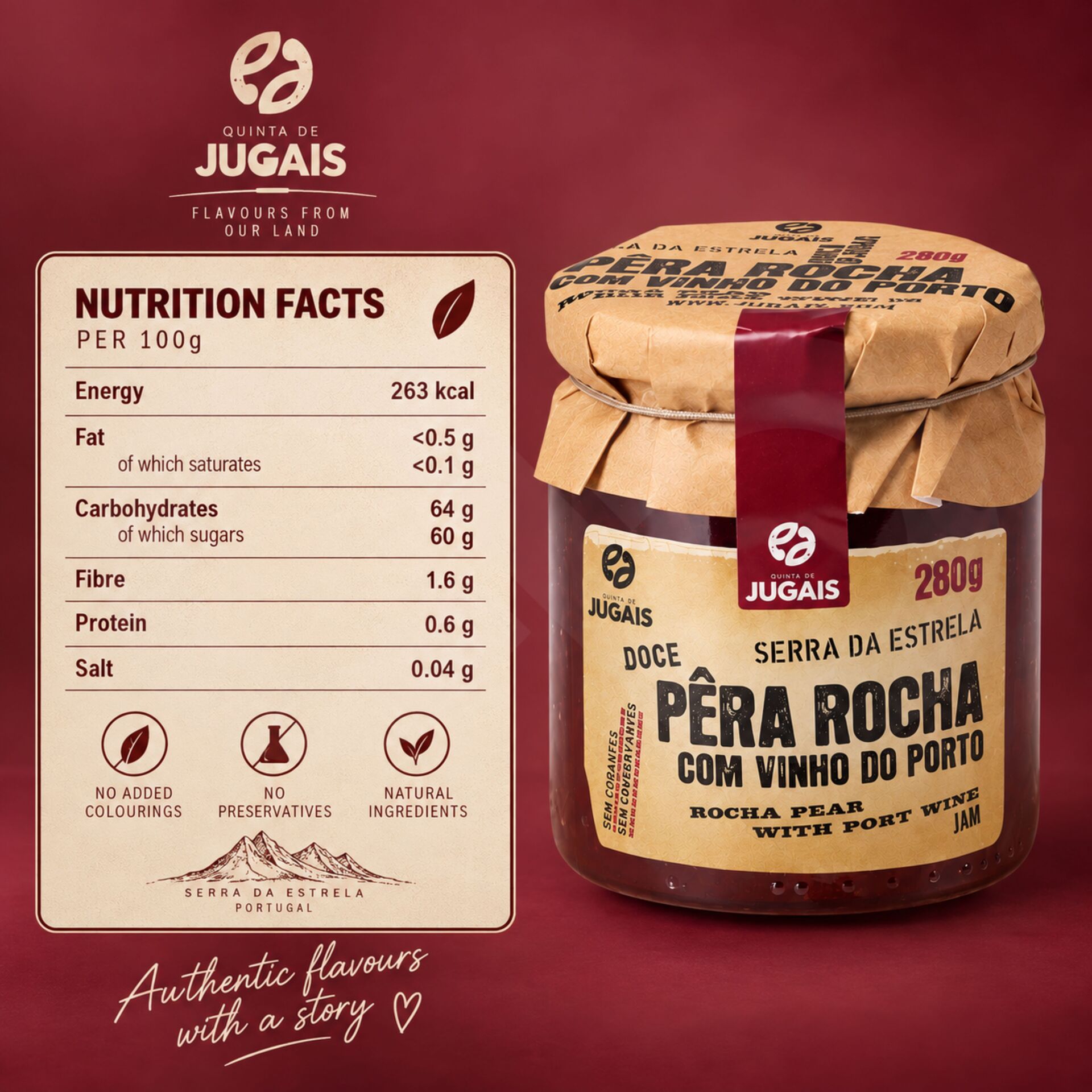 QUINTA DE JUGAIS® Mermelada de Pera Rocha y Vino de Oporto