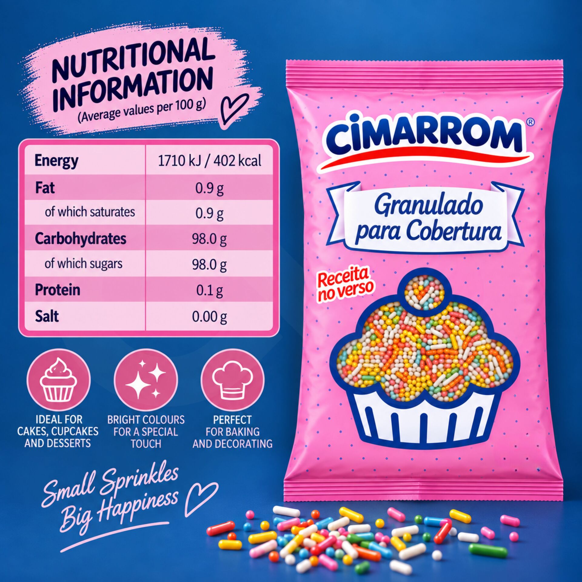 CIMARROM® Kolorowa Posypka Czekoladowa 500gr