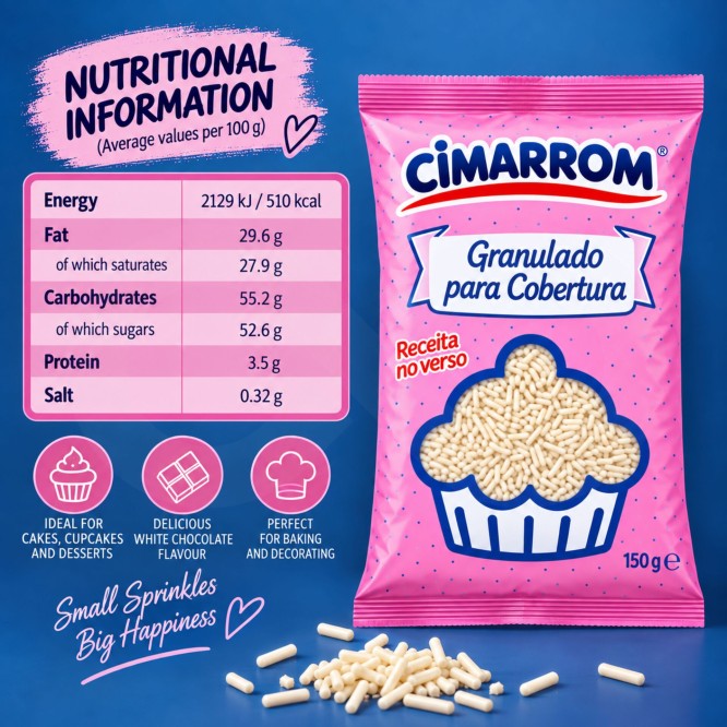 CIMARROM� Granulado de Chocolate Blanco 500gr