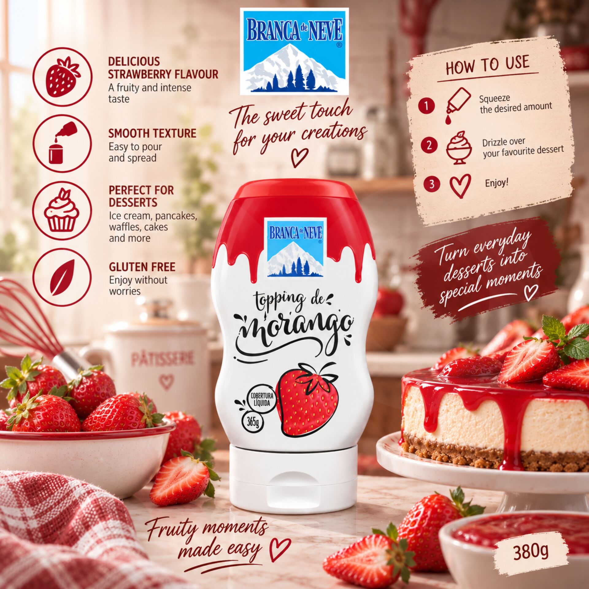 BRANCA DE NEVE® Topping de Fresa 380gr