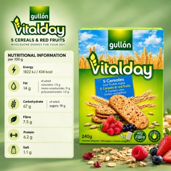 GULLÓN® Vitalday 5 Cereals and Red Berries 240gr