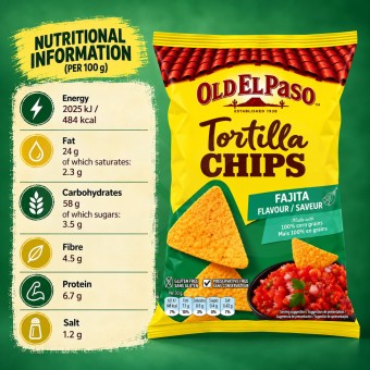 OLD EL PASO� Tortilla Nachips Fajita 185g