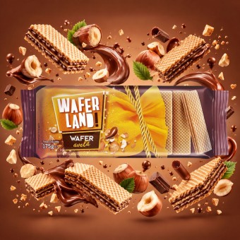 WAFERLAND!® Gaufrette à la Noisette 175g