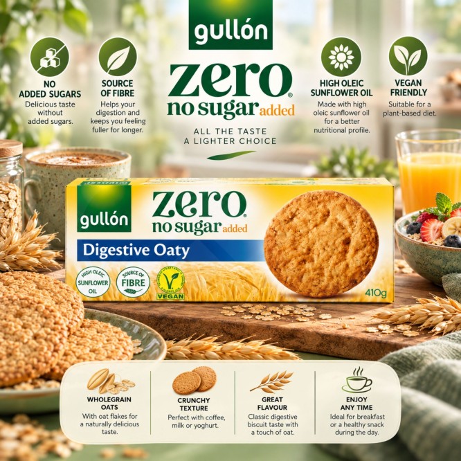 GULLÓN® Zero Digestive Oaty Biscuits 410gr