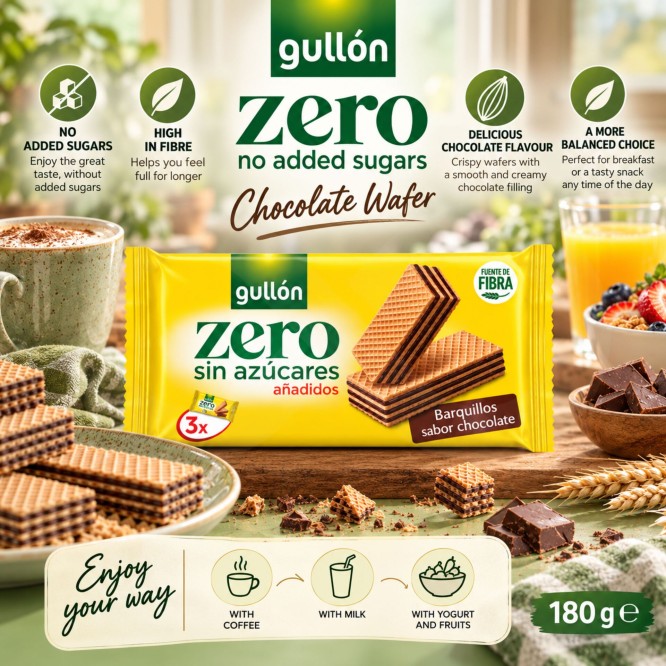 GULLÓN® Wafer Zero Cioccolato 180gr