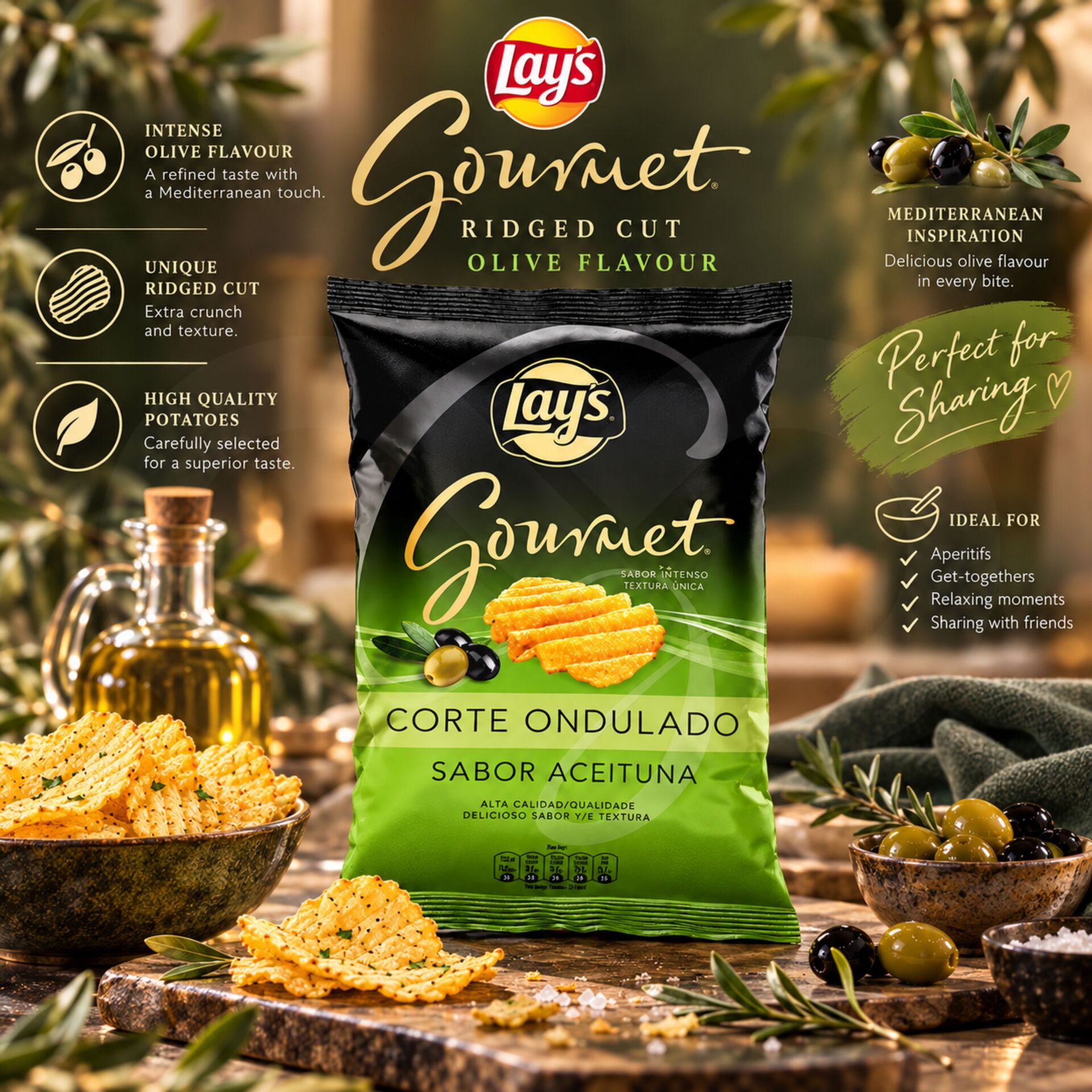 LAY’S® Gourmet Olive Riffelschnitt 120g