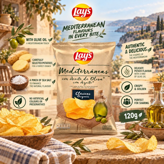 LAY’S® Mediterranean Potato Chips with Olive Oil 120g
