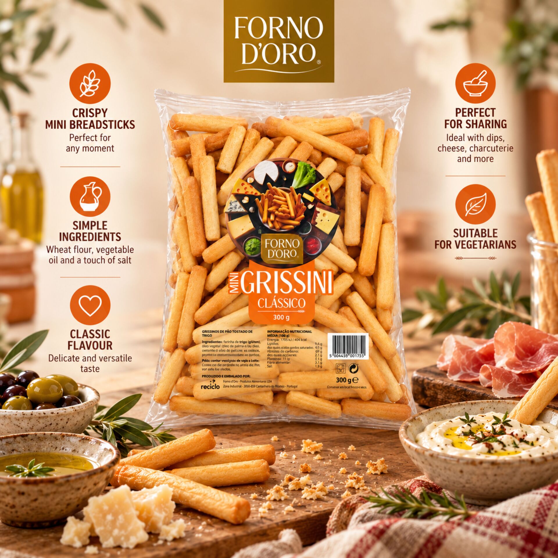 FORNO D ORO® Mini Grissini Klassisch 300gr