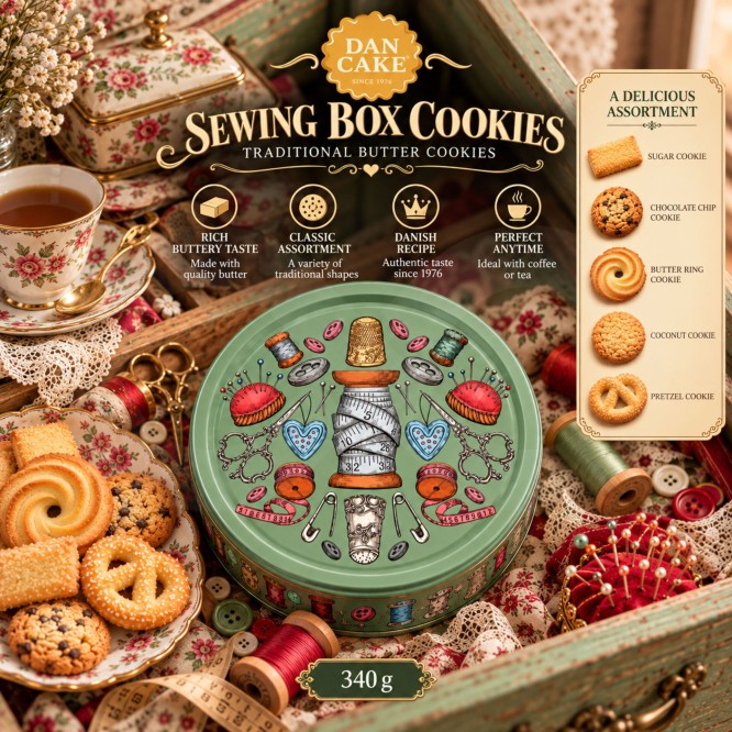DAN CAKEŽ Sewing Box Assortment in Tin 340gr