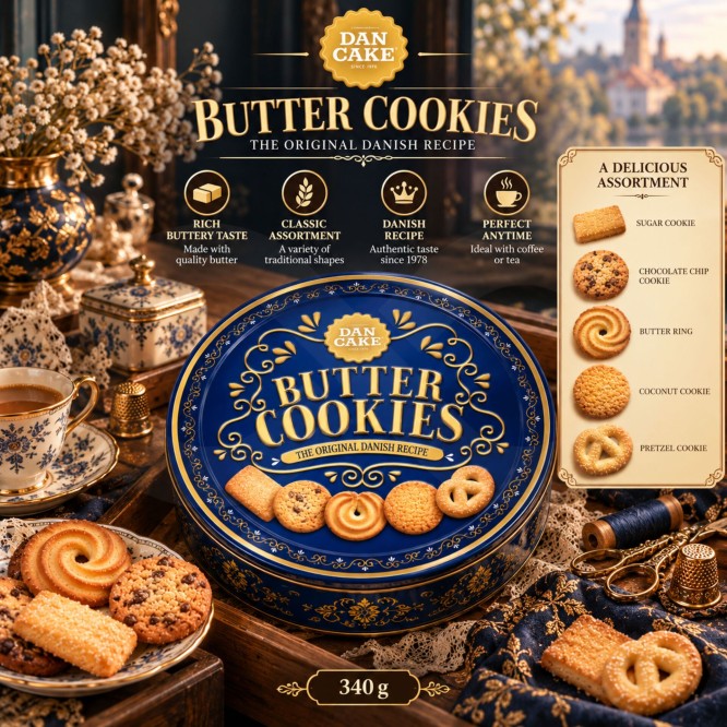 DAN CAKEŽ Butter Cookies in Tin 340gr
