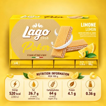 LAGO� Poker Lemon Biscuits 180gr