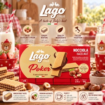 LAGOŽ Poker Hazelnut Biscuits 180gr