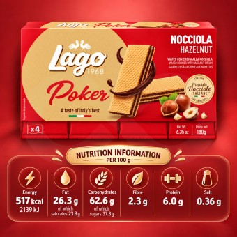 LAGOŽ Poker Hazelnut Biscuits 180gr